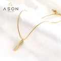 Ason Fashion Women Jewelry Necklace New Arrive PVD Gold Stainless Steel Zircon 18k Gold Plated Pendant Necklace