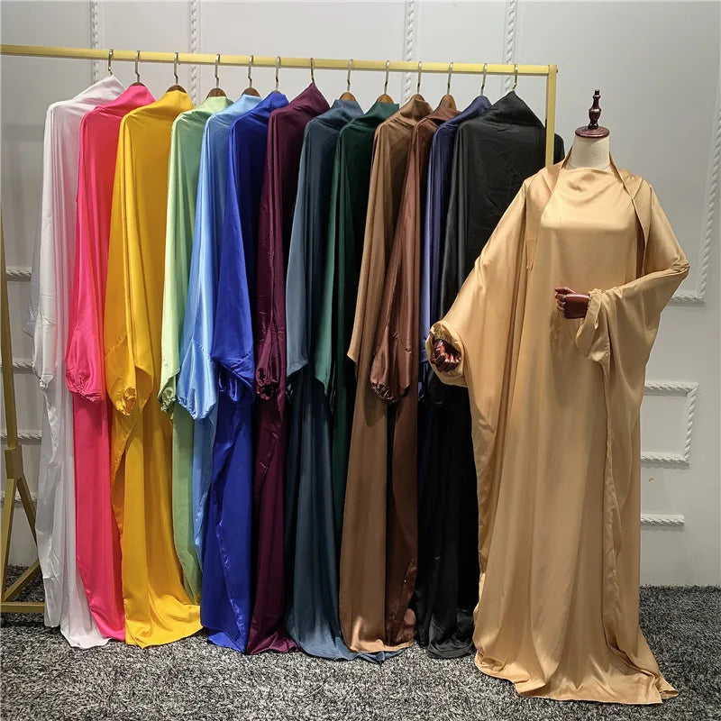 2021 Eid Hoodie Muslim Plus Size Hijab Dress Prayer Garment Jilbab Abaya Long Full Cover Ramadan Gown Abayas Islamic Clothing