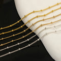 GC013 Unfinished 14K Gold Filled Jewelry Chain 1.2mm Width Curb Satellite Chain with 2mm Bead Footage Findings