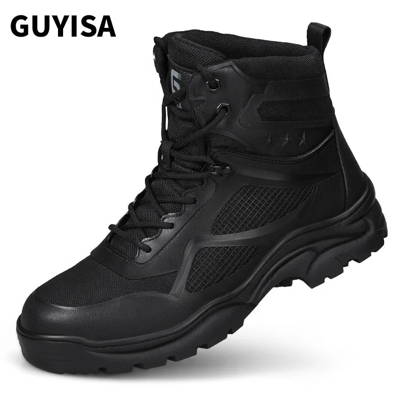 GUYISA Fashion Safety Boots Steel Toe Safety Boots for Outdoor Work Shoes