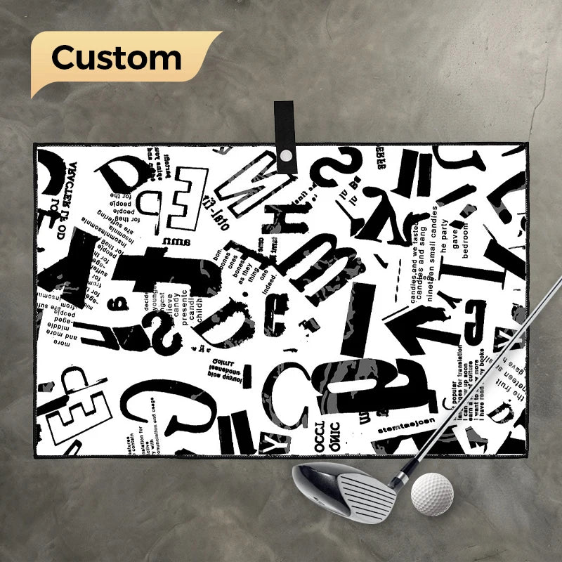 Personalized Design Low MOQ Custom Logo Sublimation Printing Quick Dry  With Loop Waffle Golf Towel