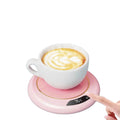 USB Cup Warmer Mini Portable Coffee Mug Heating Coaster Smart Digital Display Thermostatic Adjustment Timing Heater for Milk Tea