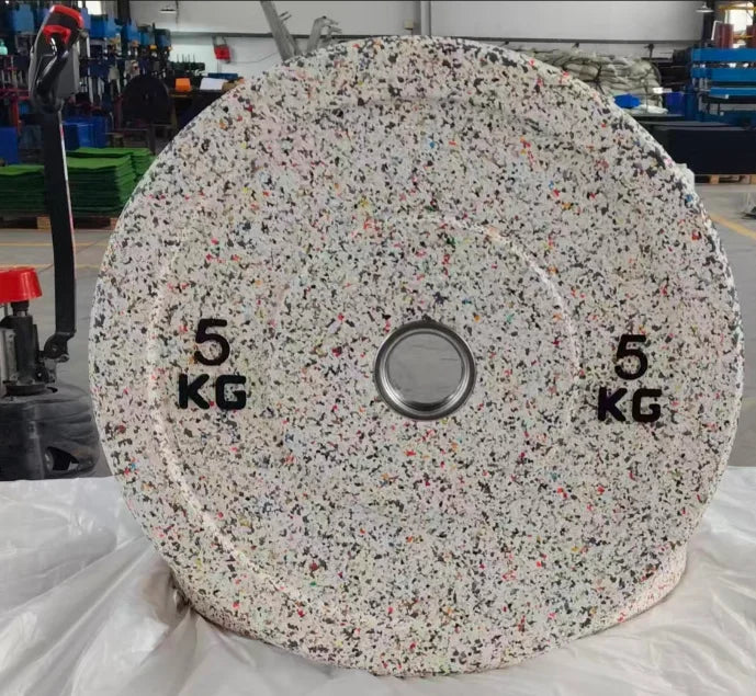 Get-Fit New Arrived Custom Competition Gym Equipment New Style White Crumb Rubber High Temp Weight Plates Bumper Weight Plate