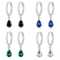 Silver ISHWAR Water Drop Earrings 925 Sterling Silver 4 Colors Drop Shape Earring for Women Statement Jewelry SCE1018