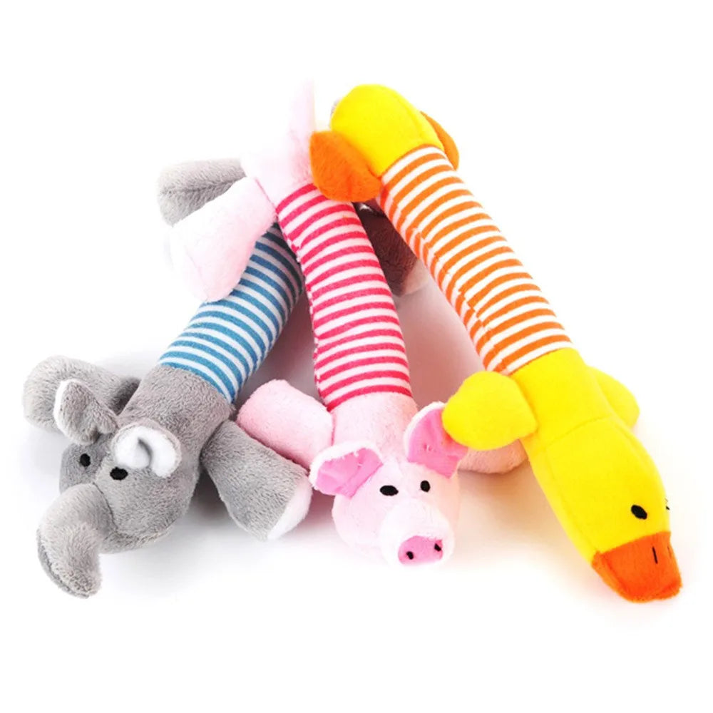Interactive Pets Squeaky Sound Plush Animal Model Durable Fluffy Pet Chew Training Dog Toys Puppy Pet Toy