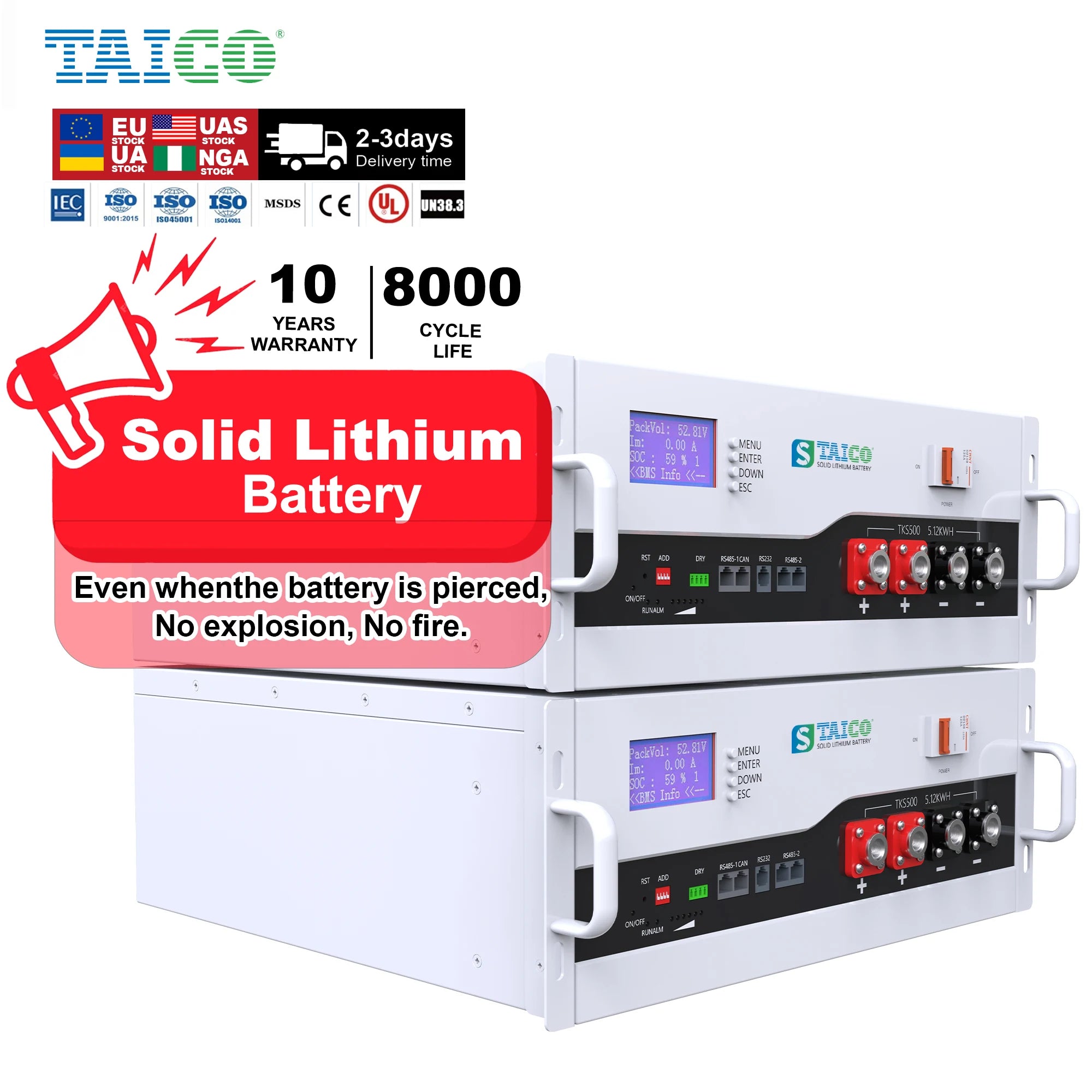Solar Energy 5KW 10kw LifePO4 Battery Pack 48V 50Ah 100Ah 150Ah 200Ah 250Ah Lithium Ion Rechargeable Battery Pack