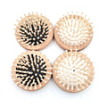 Natural Wood Mini Round Hair Comb Bamboo Pet Brush Craft Gift