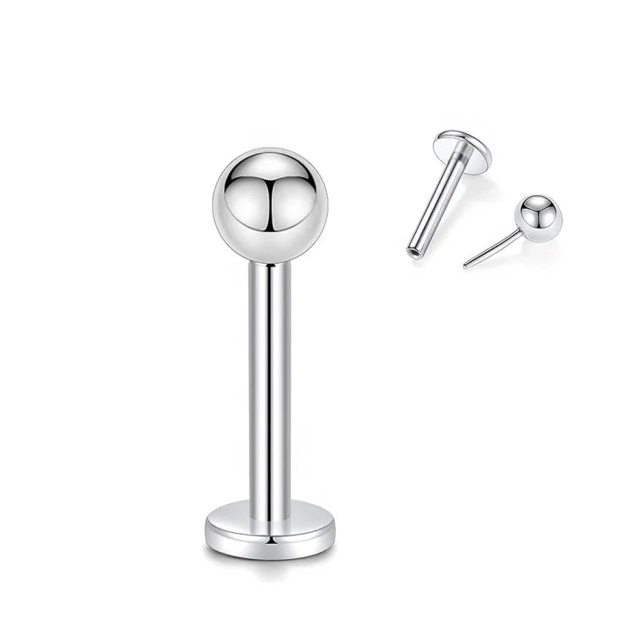 Latest Factory Price Fashionable F136 Titanium Labret Earrings Top Promotion Stud Perforated Titanium Jewelry Earrings
