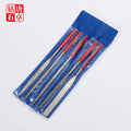 TALENTOOL 10-Piece Diamond Needle Files Set 3mm X 140mm for Pattern DIY Hand Tools with TiCN Finish and Handle Attached