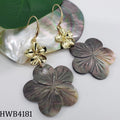 Fashion Hawaiian Flower Earrings Pearl Shell Flower Hook Earrings Wholesale