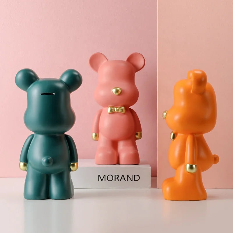 2025 Luxury Resin Money Bank in the Form of a Violent Bear Piggy for Kids Home Decor