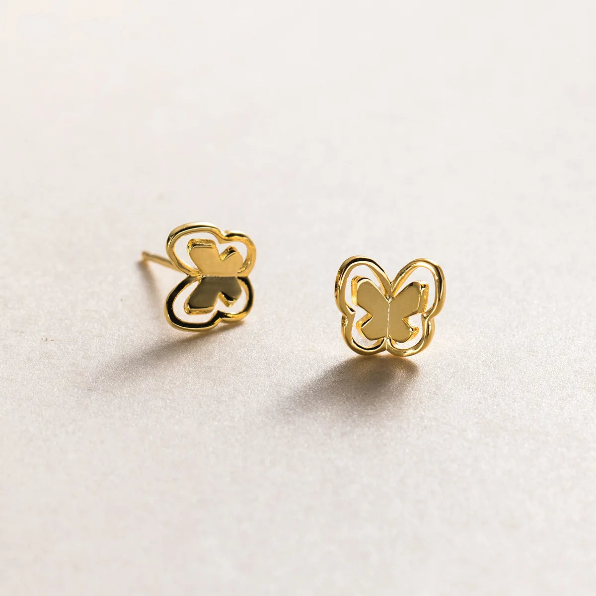 925 Sterling Silver Lovely Animal butterfly Gold Plated Stud Earrings for Women Dropshipping Products 2023