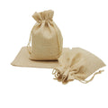 Custom Soft Beige Recycled Jute Hessian Drawstring Shopping Bag Business Promotional Christmas Gifts Packaging Letter Pattern