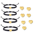Handmade A-Z 26 Letter Heart Bracelet Woven Braided Rope Women Men Initials Name Couple Bracelets