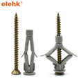 Elehk Plastic Anchor Expansion Plastic Anchor for Concrete Building Plastic Anchor Nylon Wall Plug