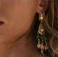 ZAA Vintage Irregular Multi Layer Tassel Heart-shaped Tassel Earring