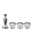 3 Pods 1 Tamper  Wareset Stainless Steel Cafetera for Nepresso Rechargeable Capsules Coffee Pods Tools for NESPRESSO Machines