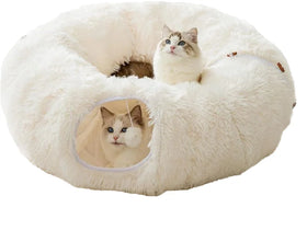 Winter Cat Nest Cat Tunnel Plush Warm Pet Nest Foldable Zipper Splicing 2-in-1 Cat Channel Can Be Customized in Colors