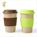 280/400/450ml Customized Reusable Biodegradable Eco Bamboo Fiber Rice Husk Coffee Cup Travel Mug