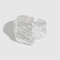 Statement Irregular Style Square Shape 18K Gold Plated S925 Sterling Silver Open Adjustable Ring for Women