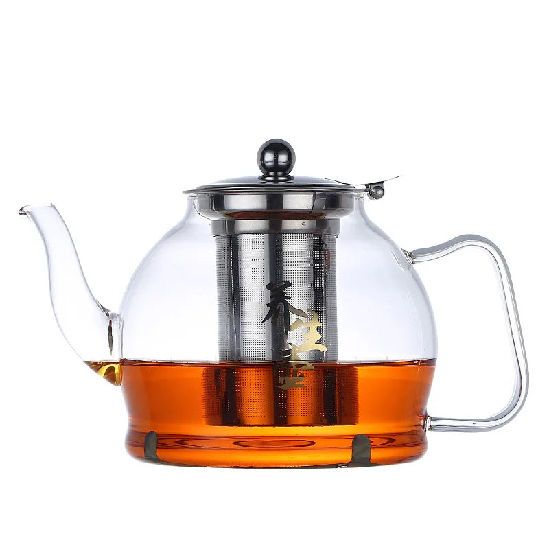 Hiware 1000ml Glass Teapot with Removable Infuser Stovetop Safe Tea Kettle Blooming and Loose Leaf Tea Maker Set