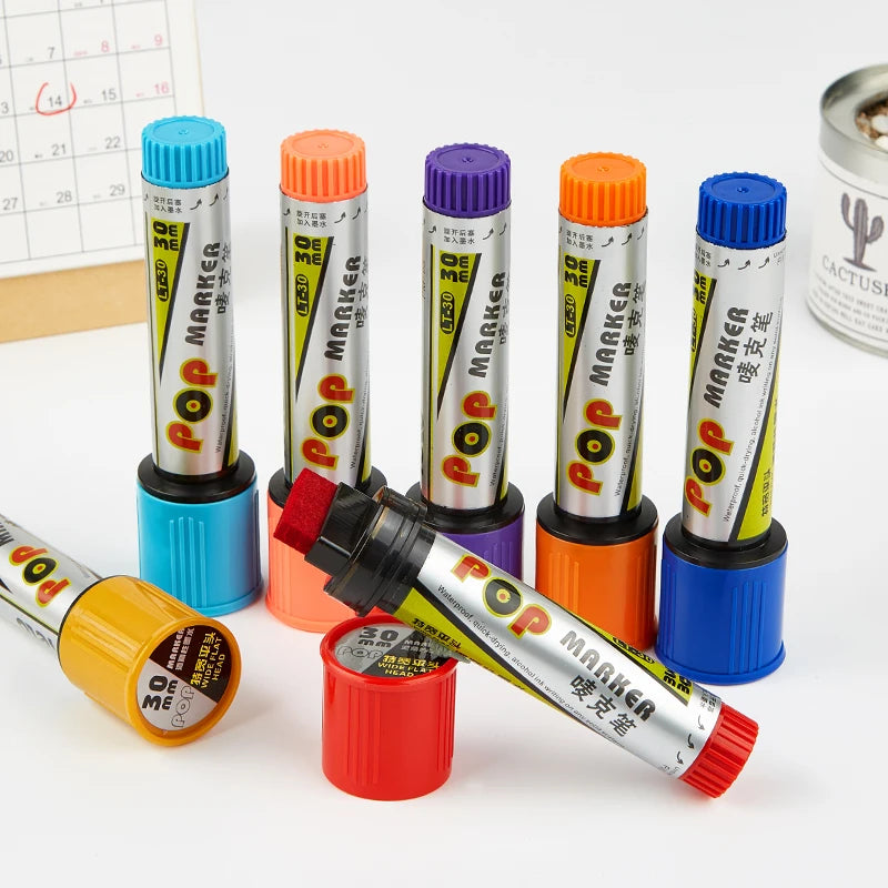 30mm Empty Marker Pen Barrel Color Paint Permanent Marker Pen for Graffiti Art Marker Set Water Based Ink Multicolor Acceptale