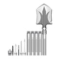 Industrial DIY Grade Compact Backpacking Shovel Multifunctional Survival Steel Multitool for Camping Tactical Purposes Portable