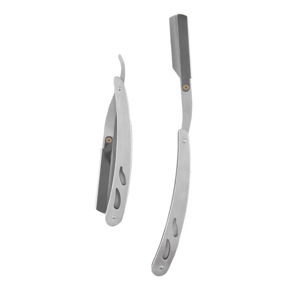 Metal Handle Replaceable Straight razor Blades Cut Throat razor Custom Barber Straight Hair Cutting razor for Men