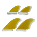 New Arrive Fiberglass Surfboard Fins Yellow Color RM Quad Set Double Tab2 Fins