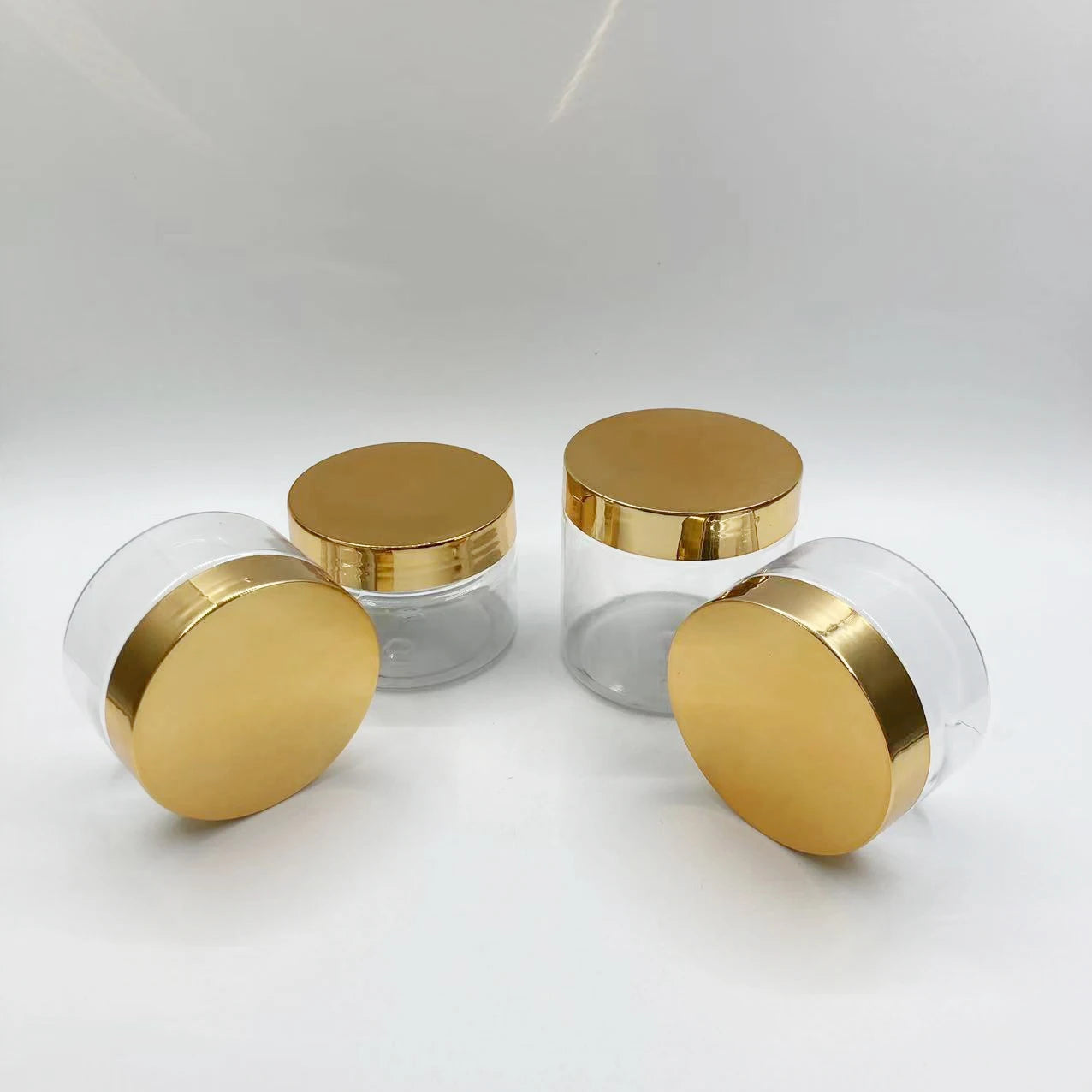 Clear PET Plastic Cosmetic Round Jar with Lid 100ml 150ml 250ml Variants for Skin Care Personal Care