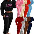 Custom Sweatsuit Tracksuit Hoodies 2 Pc Pants Joggers Set Women Sweat Suit Two Piece Sweatsuit and Hoodie Set