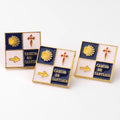 Catholic Square Enamel Brooch Camino De Santiago Personality Metal Christian Badge Church Clothing Accessories Badge