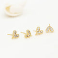 Fashion Heart Shaped Ring Zircon Women's Earrings 14K Gold Plated DIY Jewelry Studs Earrings Making Accessories