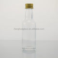 Wholesale Small Flint Glass Liquor Bottle 50ml Round Spirit Alcohol Gin Vodka Whiskey Rum Tequila Glass Bottle With Aluminum Cap