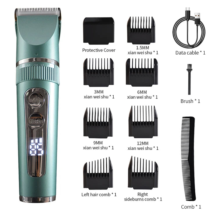 Manufacturer's Electric Cordless LED Smart Digital Display Hair Clippers USB-Powered Trimmer for Outdoor Household Hotel Use
