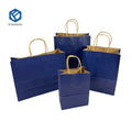 2024 Custom Logo Printed Recycled Brown Kraft Paper Reusable Shopping Bag Flexiloop Handles for Craft Candle Photo Frame Use