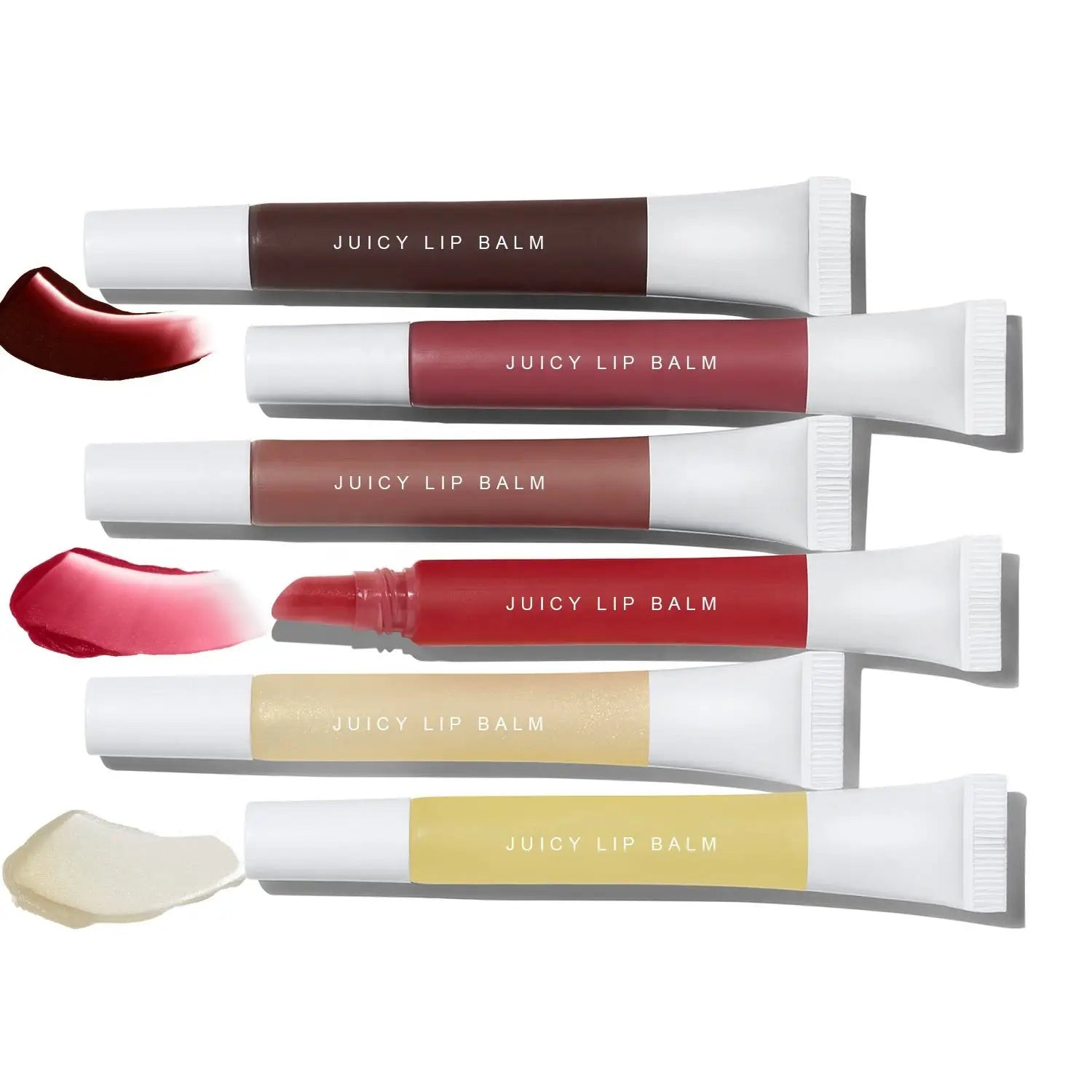Custom Private Logo Vegan Waterproof Herbal Liquid Lip Balm Squeeze Soft Tube Lip Gloss Oil Moisturizing