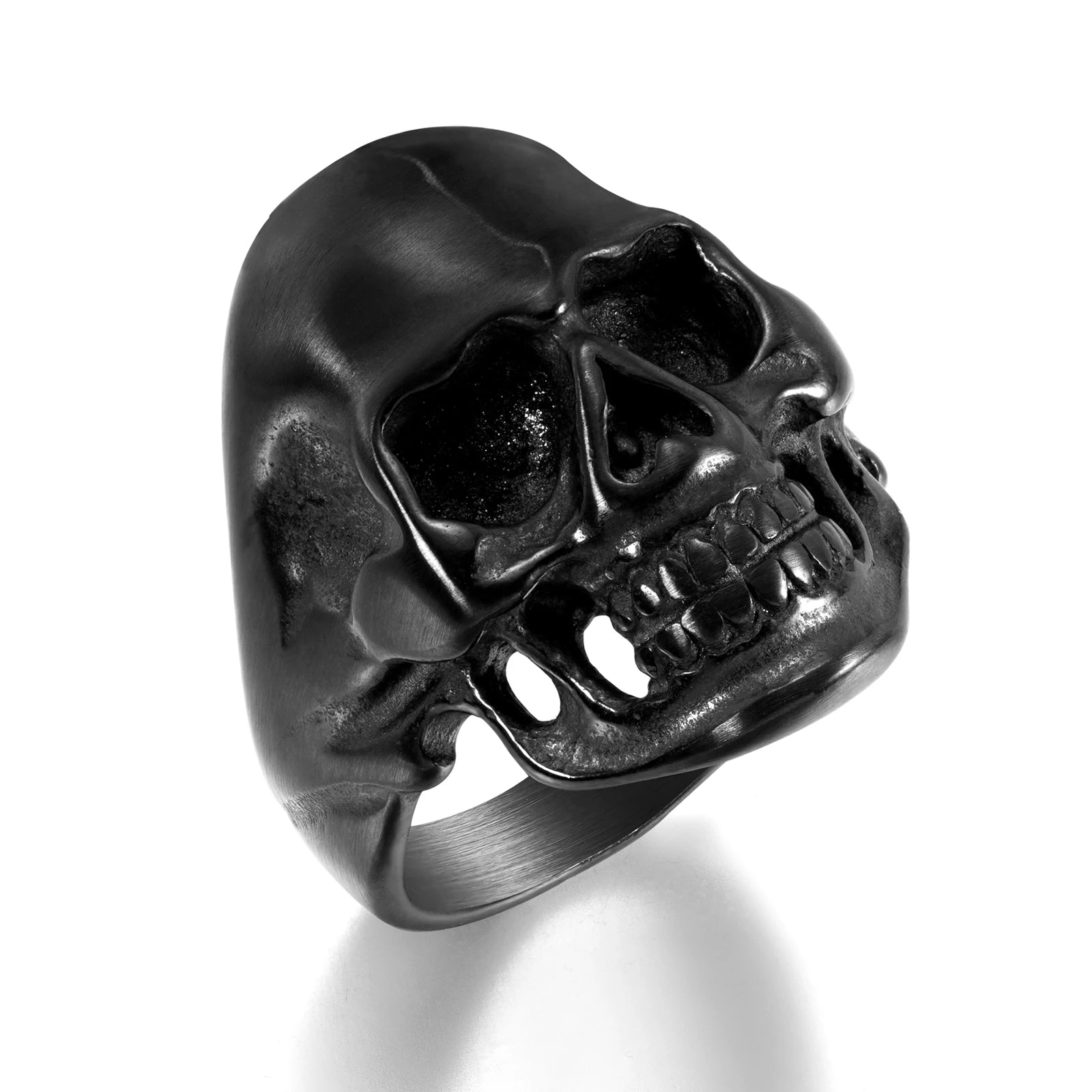Factory Wholesale Man Punk Ring Stainless Steel Jewelry Chunky Skull Ring Man Black Charm Ring