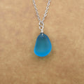 Ocean Beach Blue Sea Glass Necklace Jewelry Gift for Women