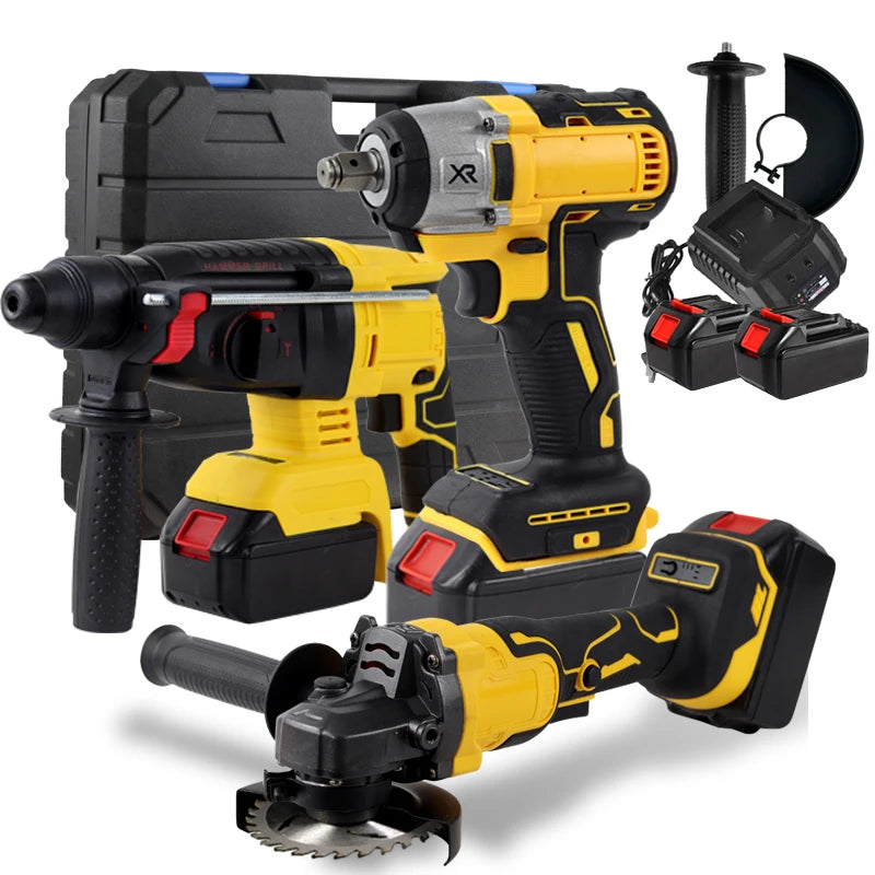 APTS15 Stainless Steel Brushless Electric Angle Grinder Cordless Wrench with Toolbox Convenient Combination Tool Set
