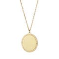 18K Gold Plated Waterproof Stainless Steel Pendant Necklace with Engraved Letter Blank Mirror Polished Crystal Fashion Accessory