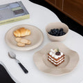 Creative Nordic Irregular Ceramic Bowl Plate Stone Pattern Solid Color Disc