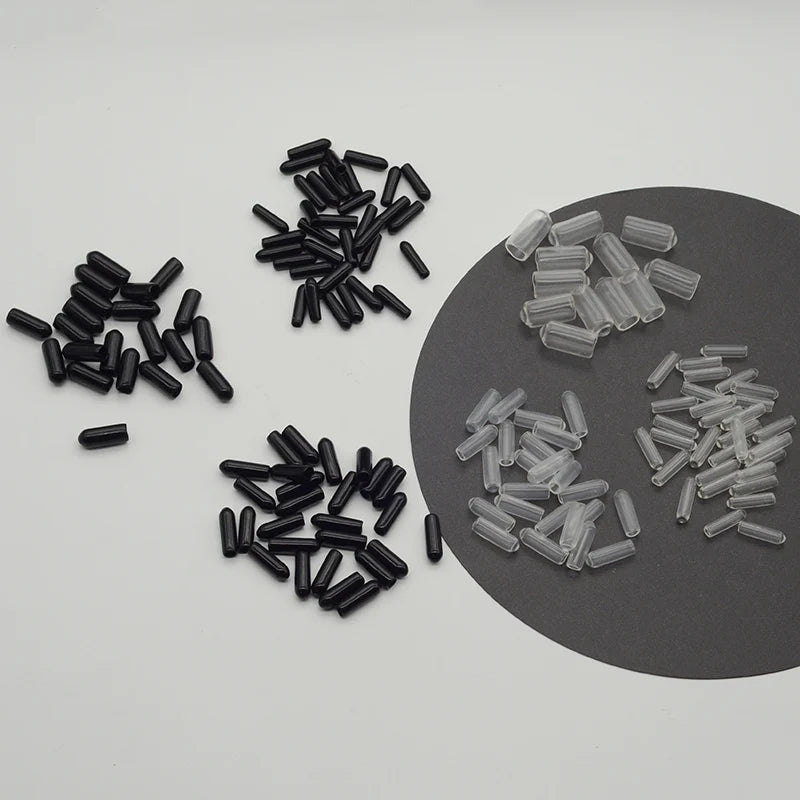 500PCS/bag Inner 2.5mm 3.5mm 4.5mm Black Clear Rubber Tubes for the End of Metal Headbands to Protect From Hurt Hairband Ends