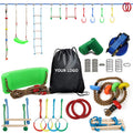 Outdoor Ninja Warrior Line Obstacle Course for Kids Slackline Kits