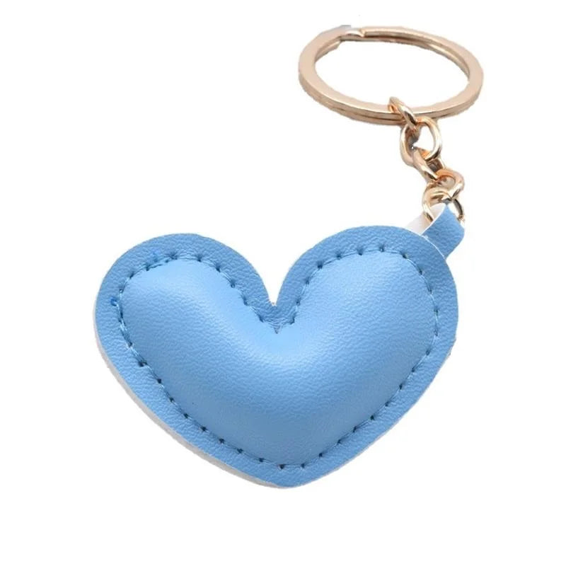 13 Color Small Peach Heart Pu Leather Key Chain Cute Candy Color Car Key Clothing Pendant Hang Bag Love Key Chain Cheap