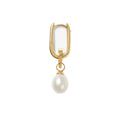 Laodun New Arrivals INS S925 Huggie Earrings Elegant Freshwater Pearl Personalized Simple Design Silver Earrings Vermeil