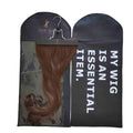 25'' Wig Storage Bag with Hanger Black Hair Extension Bag with Wooden Hanger Luxury Hair Extension Packaging Bags