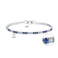 925 Sterling Silver Tennis Bracelet With Full Diamond Chain Classic Blue Zirconium and Pearl for Engagement or Gift