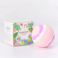 Wholesale Custom Packaging Organic Fizzy Bubble Bath Salt Round Bath Bombs for Kids Pink Luxury 250g OEM Private Label