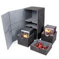 2024 Premium PU Leather Twin Flip N Tray Classic Square Foldable Storage 200+ Card Games Custom Deck Box Customized Printing